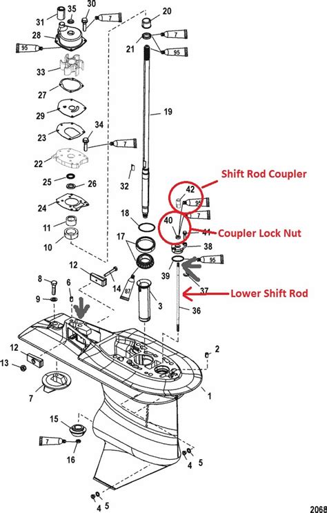 5L) - 0T801000 THRU 1B226999 115 DFI (3 CYL. . Mercury outboard shift linkage diagram
